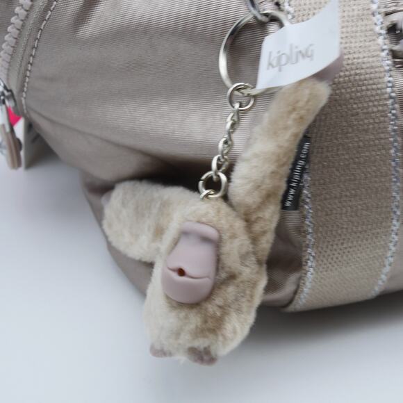 NEW Kipling Mini Tote Bag Purse Metallic Glow Monkey Charm Shoulder Strap Handle - Picture 6 of 16